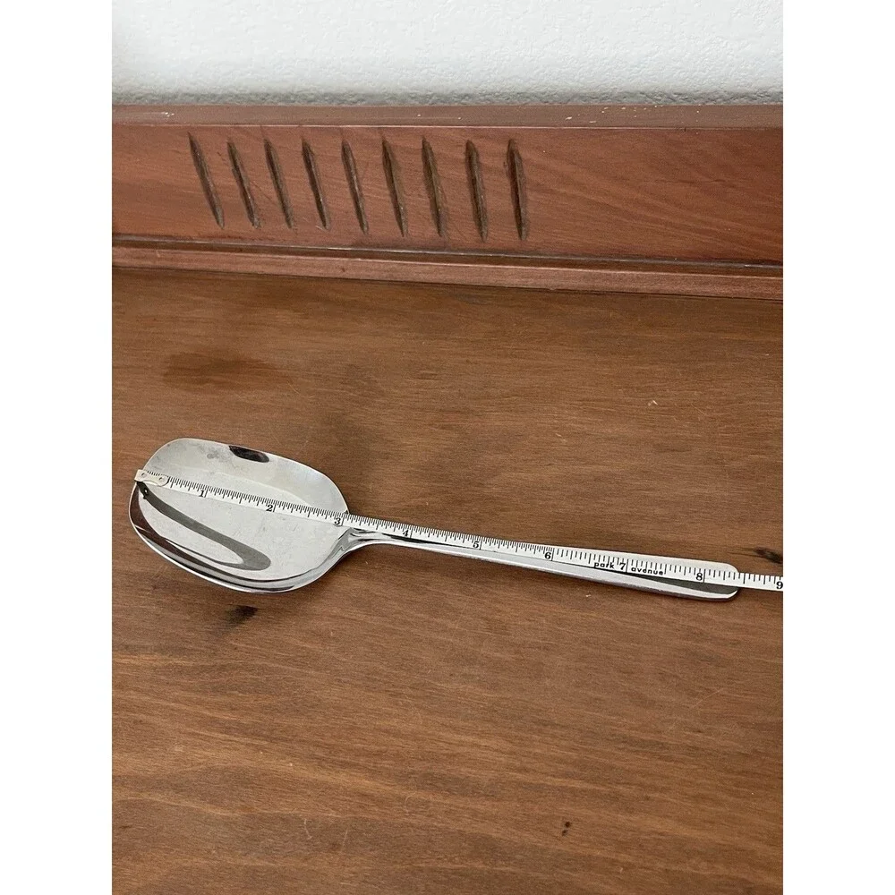 HIC Stainless Steel Serving Spoon, Silver Glossy Finish, Modern, 11 in